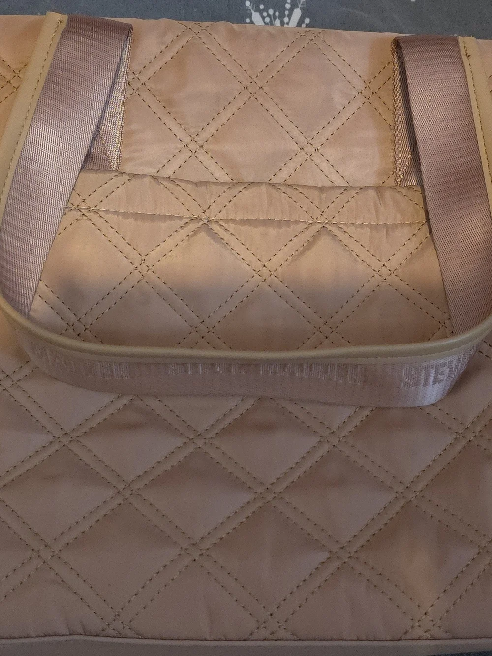 Steve Madden Quilted Work Tote Bag with Logo Strap